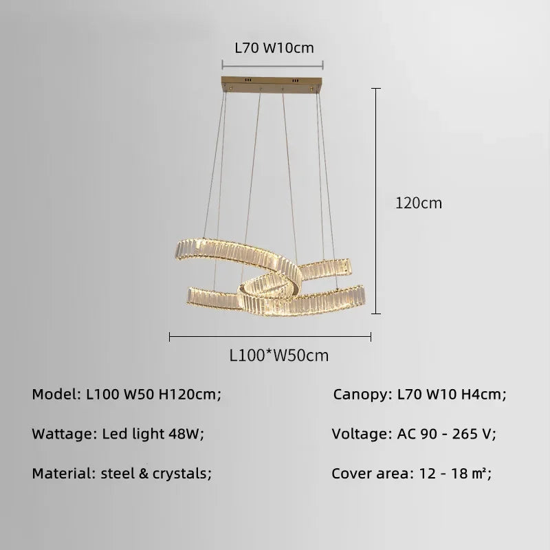 Afralia™ Crystal LED Pendant Lights Remote Control Dimmable Suspension Lamp