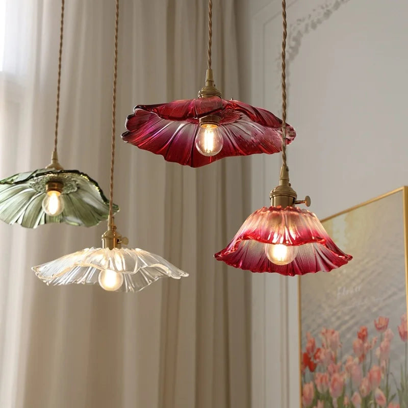 Afralia™ Nordic LED Pendant Light - Clear Glass Brass Switch Dining Room Decor