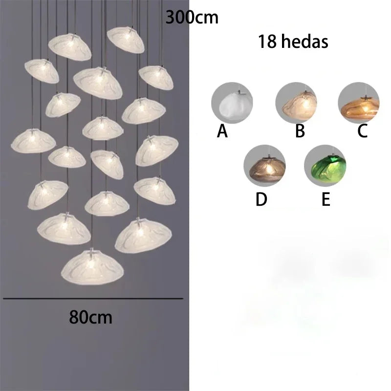 Afralia™ Crystal Chandelier Stair Pendant Lamp | Modern Living Room Lighting Fixture