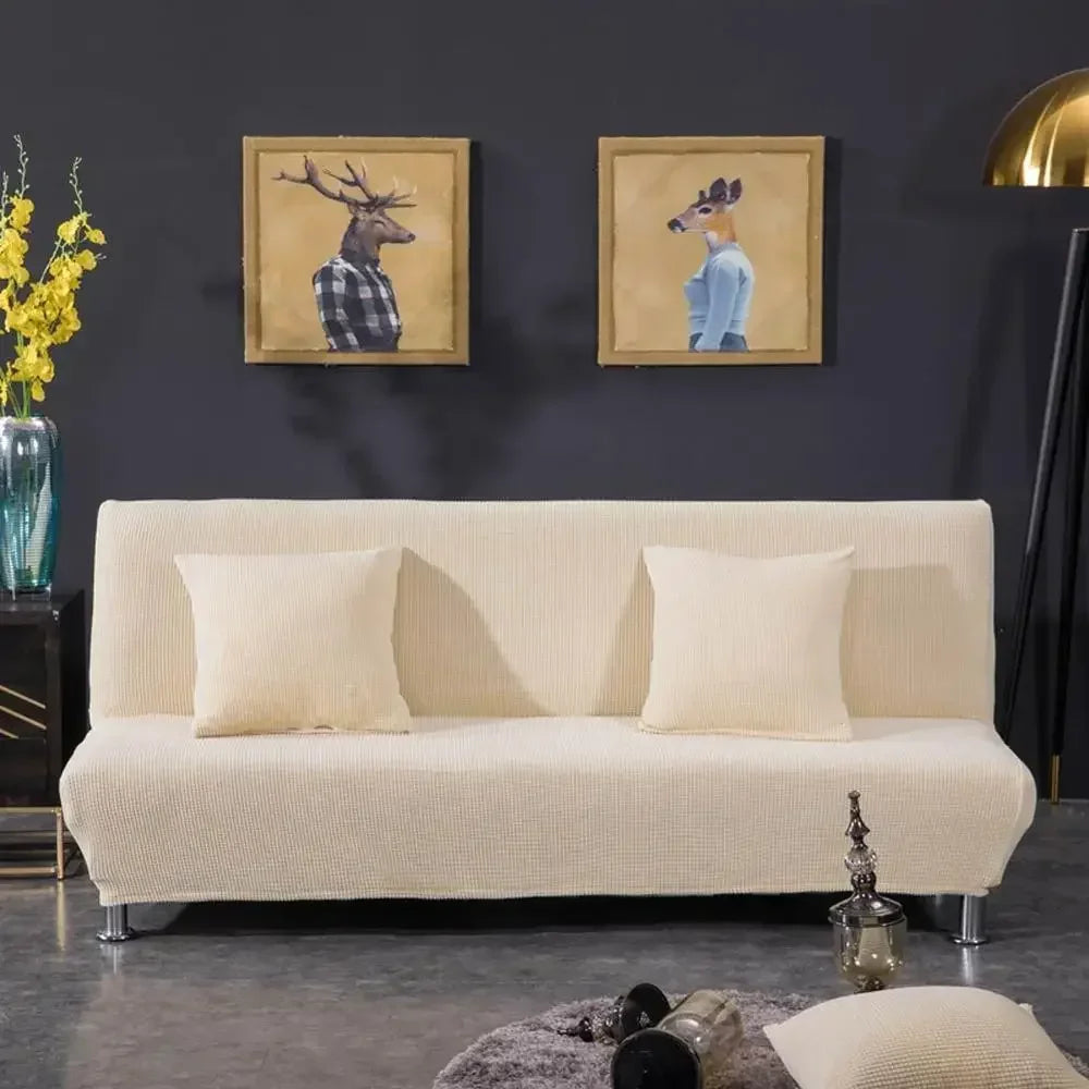 Afralia™ Stretch Armless Futon Sofa Cover Slipcover
