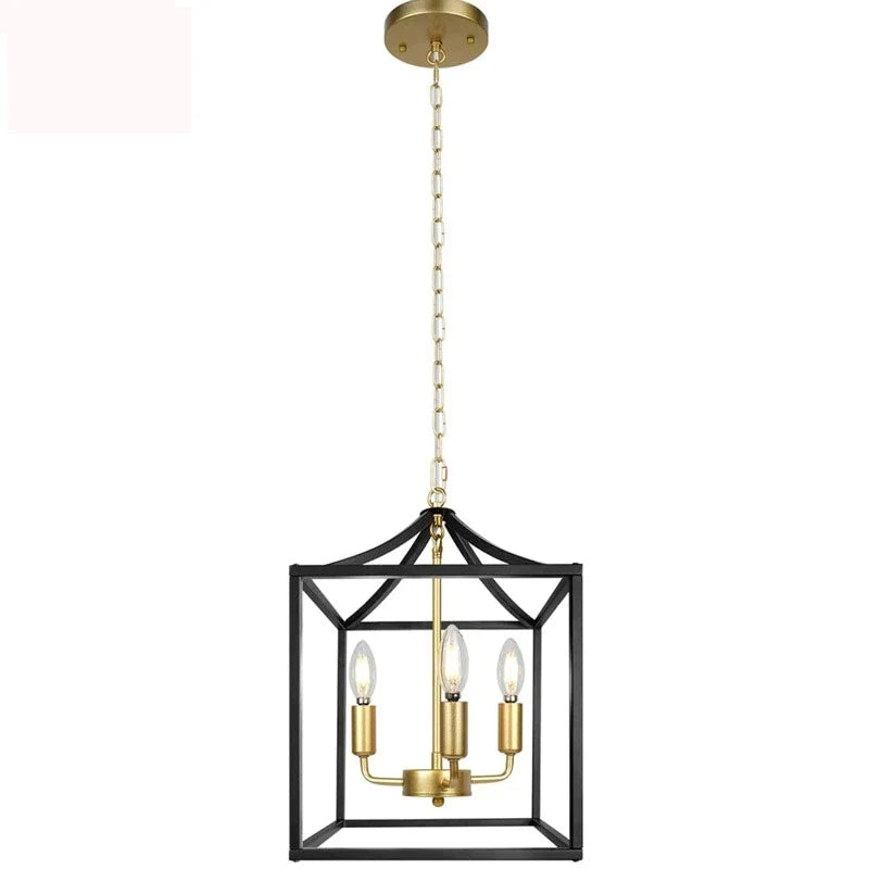 Afralia™ Black Farmhouse Chandelier for Dining Kitchen Living Room E14 Lamp