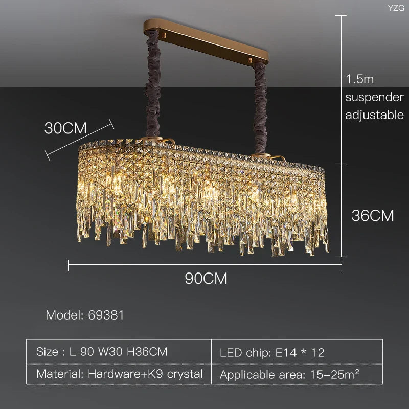 Afralia™ Luxury Crystal Chandelier for Living Room, Bedroom, and Restaurant