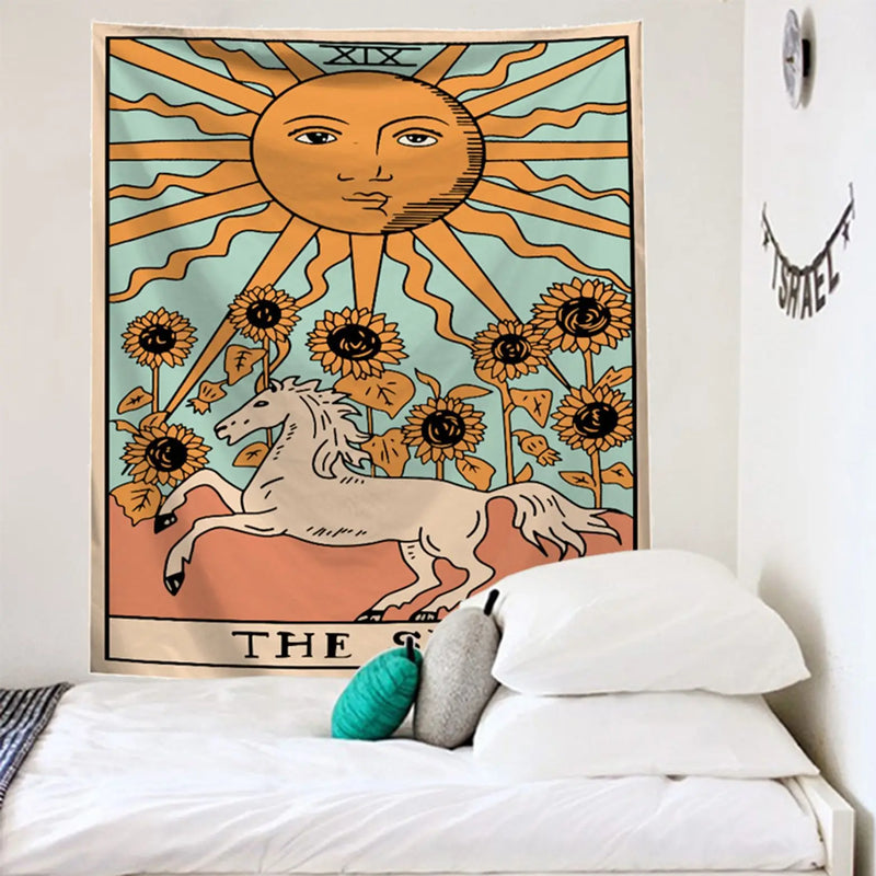 Afralia™ Tapestry Color Tarot Series Wall Hanging Cloth for Living Room and Bedroom Decor