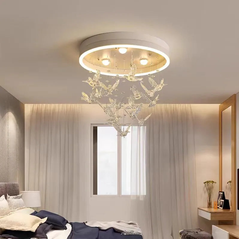 Afralia™ Flying Bird Ceiling Light: Fashionable and Romantic Kid's Room Decor Lamp