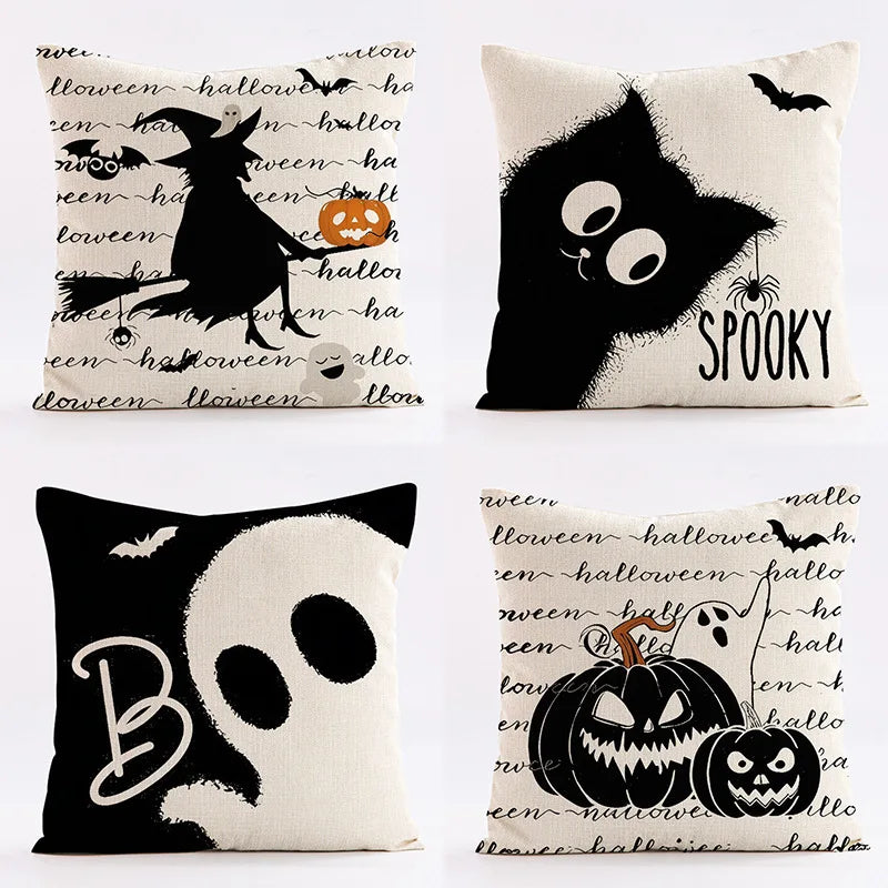Halloween Pumpkin Witch Pillow Case Set for Home Sofa Decoration by Afralia™