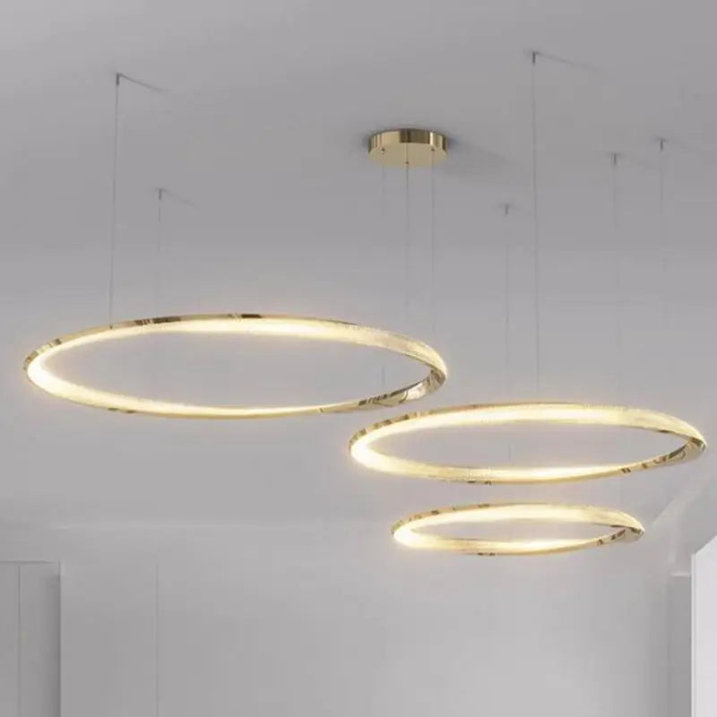 Afralia™ Modern Steel Dimmable LED Chandelier: Remote Control Stair Lustre Pendant Lights