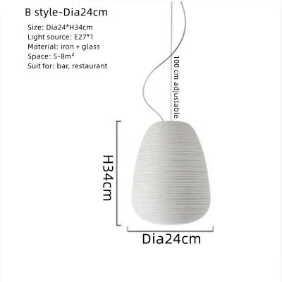 Afralia™ Glass Whorls Cocoon Pendant Light: Milky White Kitchen Dining Hanging Lamp