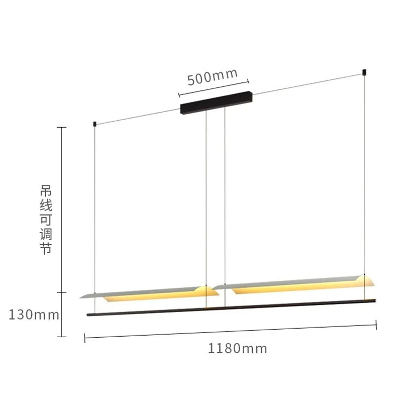 Afralia™ LED Iron Art Chandelier: Nordic Minimalist Design with Long Lights for Office