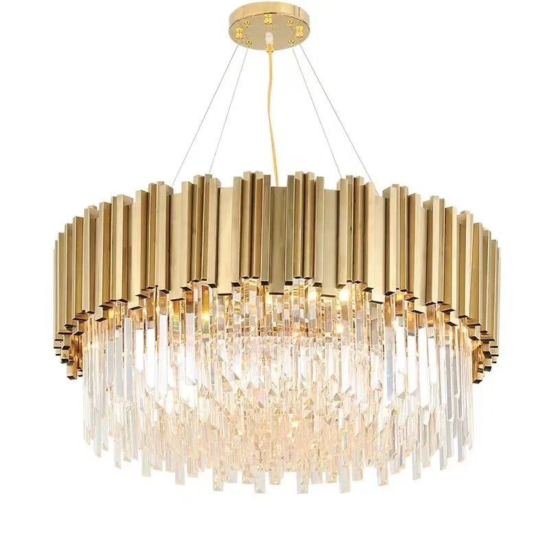 Afralia™ Crystal Gold Chandeliers: Modern Luxury for Villa Living Room - Nordic Design