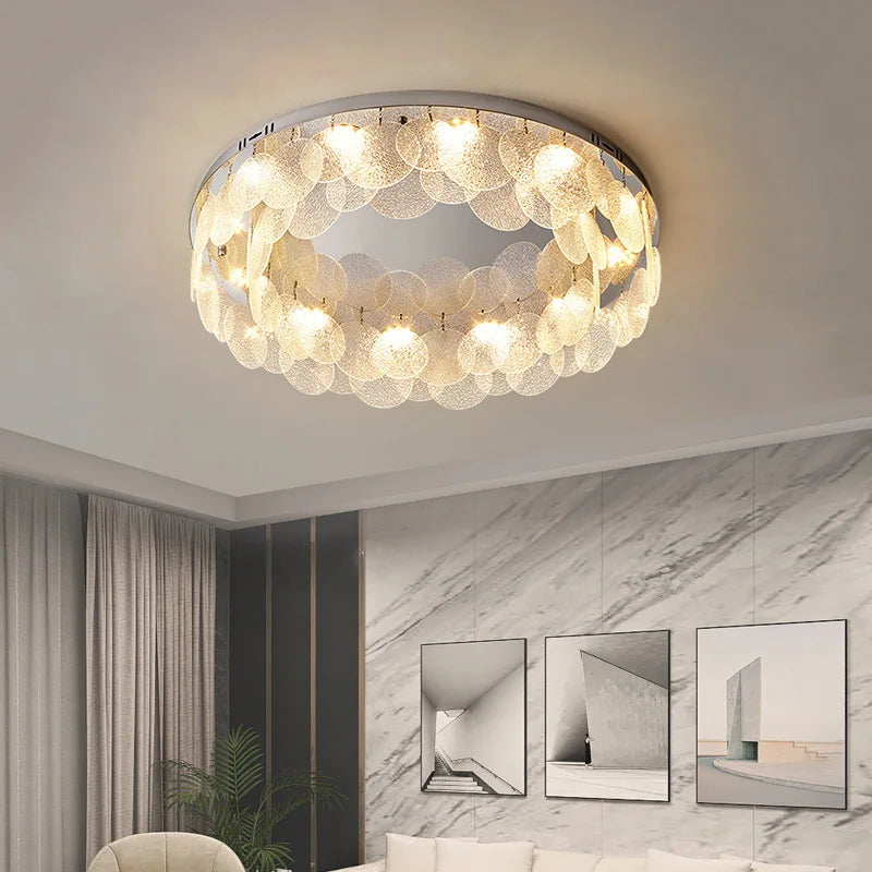 Afralia™ Modern Chrome Steel Ceiling Chandelier: Stylish LED Ceiling Lights for Living Room Décor