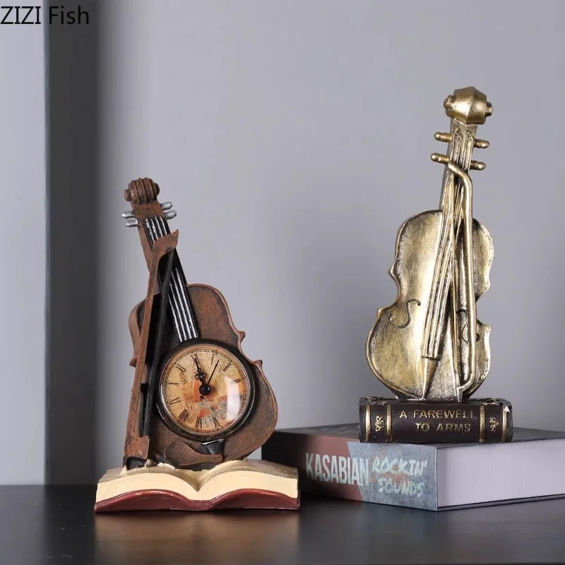 Afralia™ Modern Golden Violin/Sax Ornament, Desk Sculpture, Room Decor, Aesthetic Crafts