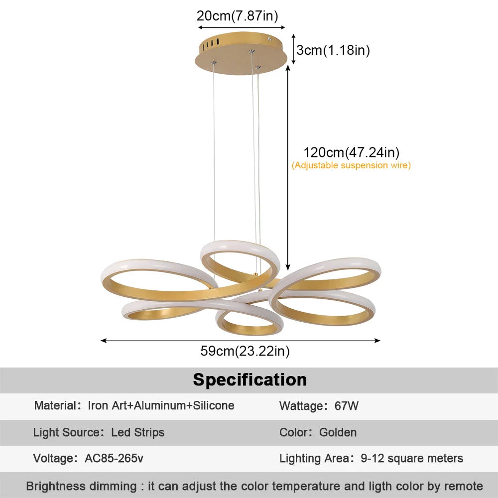 Afralia™ Gold Flower Acrylic Pendant Chandelier - Modern LED Ceiling Light