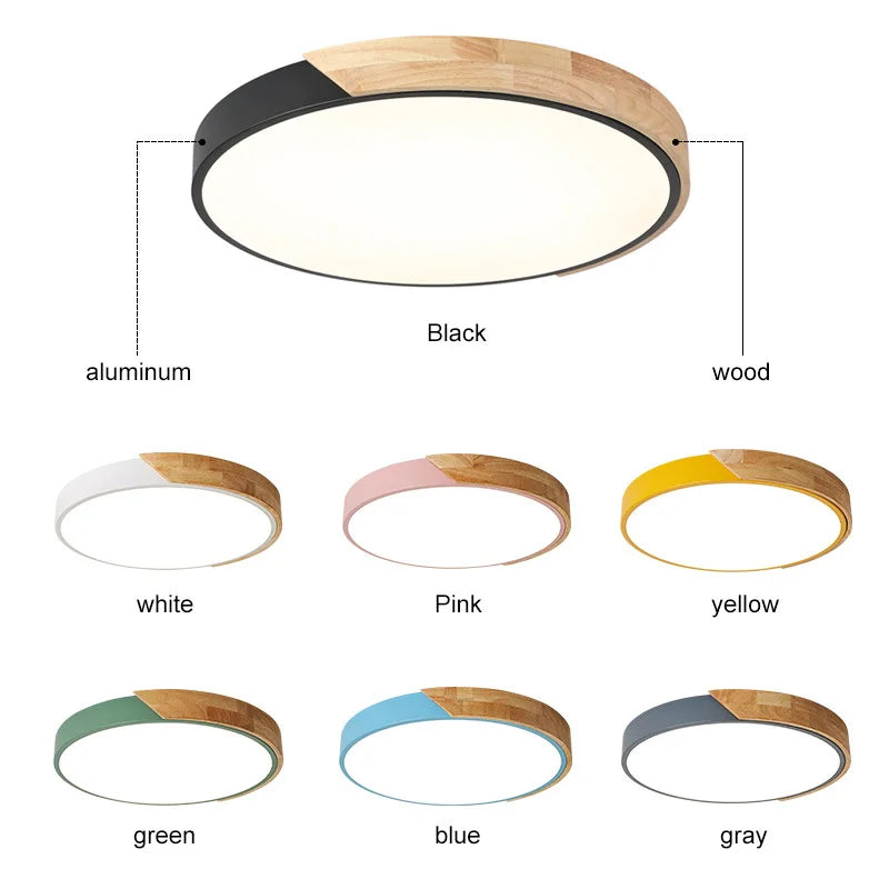 Afralia™ Nordic LED Ceiling Light: Dimmable, Colorful, Modern for Living Room, Bedroom, Office.