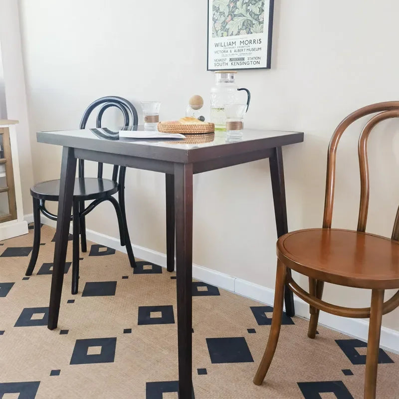 Afralia™ Modern Solid Wood Dining Table Tea Salon Square Luxury Desk