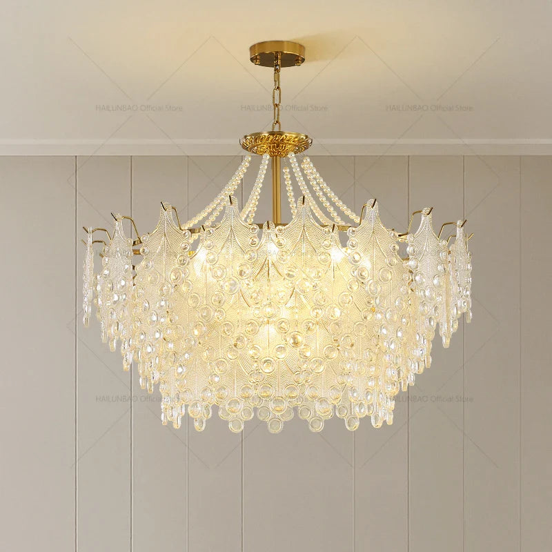 Afralia™ Luxury Cream Wind Crystal Chandelier: High-End Living Room, Dining Room, Bedroom Light