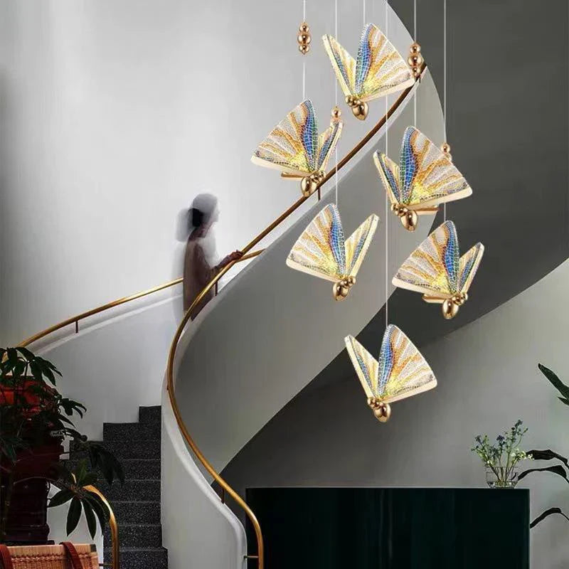 Afralia™ Butterfly LED Pendant Lights: Stylish Interior Chandelier for Bedroom and Dining Room