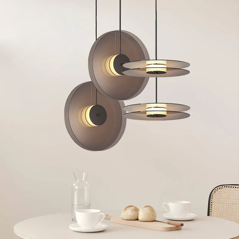 Afralia™ Nordic Glass Disc LED Pendant Lights for Bedroom, Dining, and Indoor Lighting