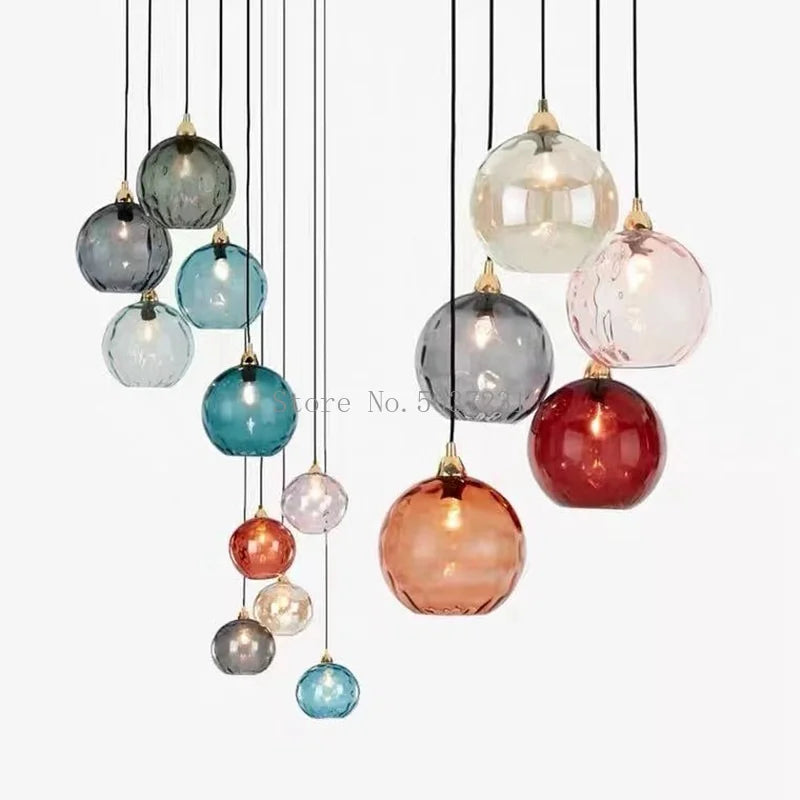 Afralia™ Nordic Glass Ball Pendant Lights | Modern Kitchen Hanging Lamp