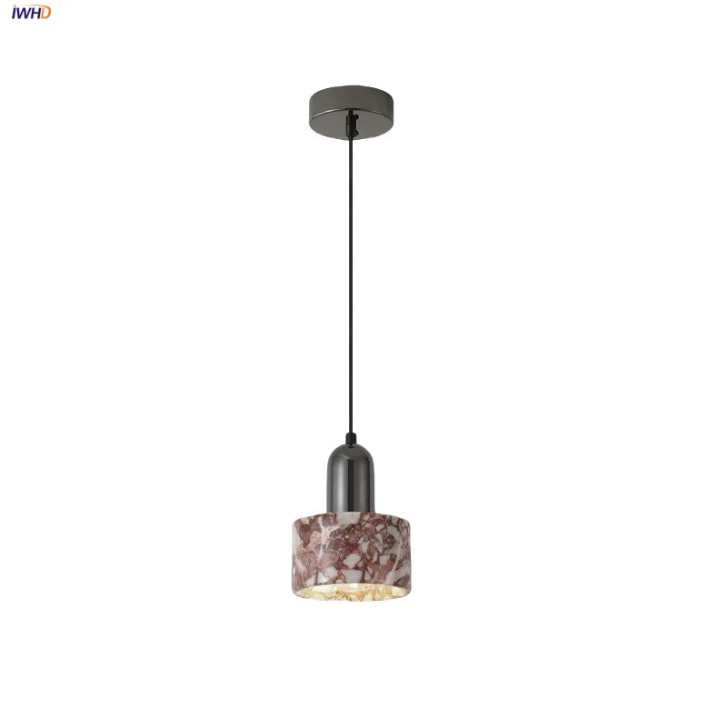 Afralia™ Wabi Sabi LED Pendant: Adjustable Wire, Bulgari Marble, Carbon Steel, Home Decor