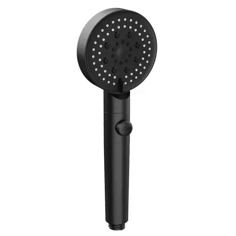 Afralia™ Black Round High Pressure Shower Head with 6 Modes & Water Stop Knobs