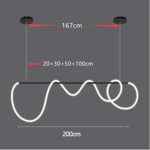 Afralia™ Flexible Long Hose LED Chandelier for Kitchen, Dining Room, Bar - Modern Design