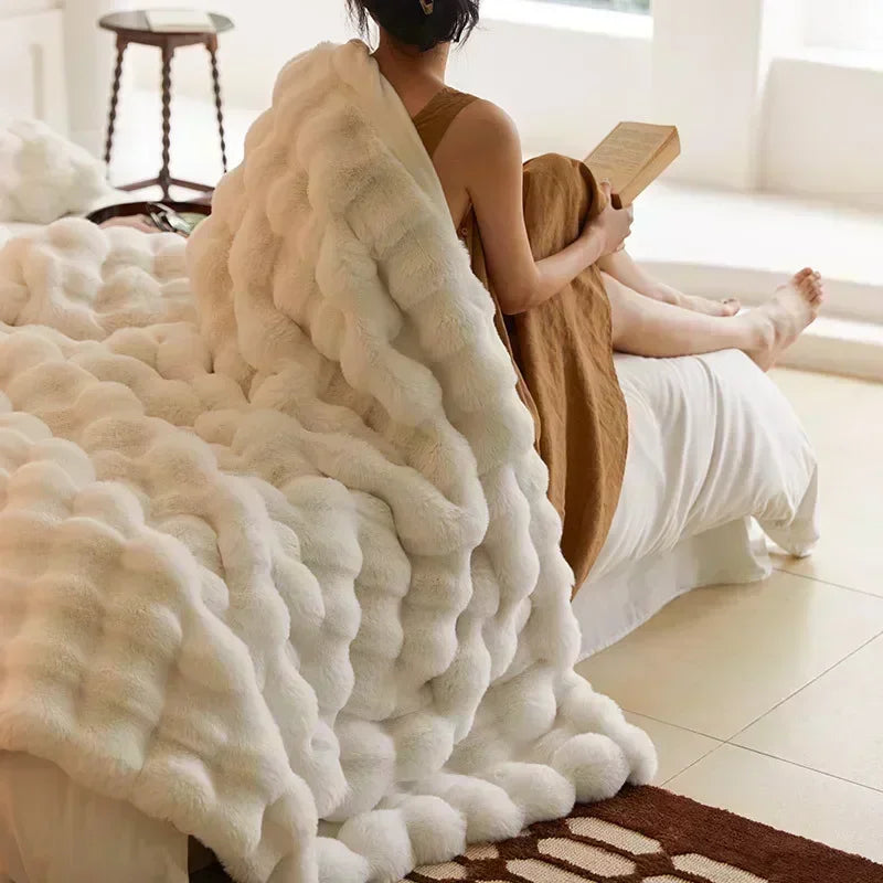 Afralia™ Luxury Tuscan Fur Winter Blanket: Super Comfortable & High-End Warmth