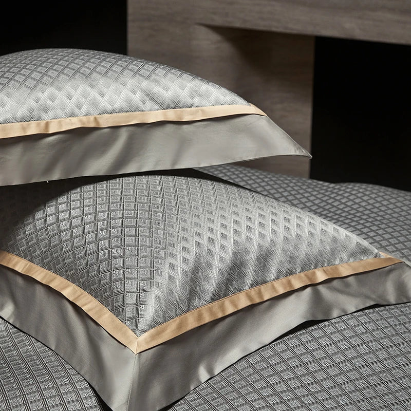 Afralia™ Luxury Yarn-dyed Jacquard Bedding Set: Duvet, Sheet, Pillowcases