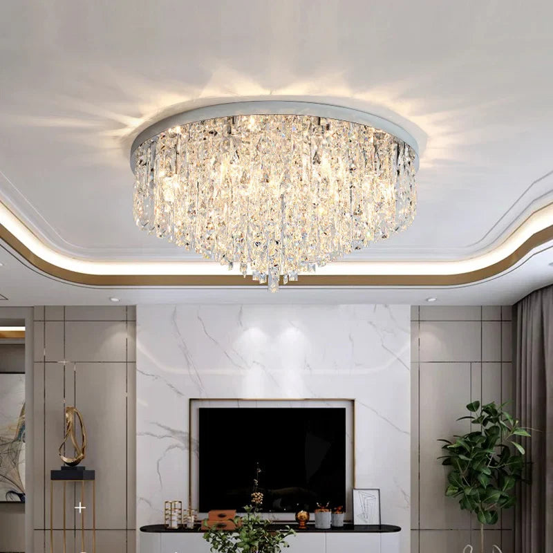 Afralia™ Crystal LED Ceiling Light: Modern Luxury Chandelier for Living Room and Bedroom