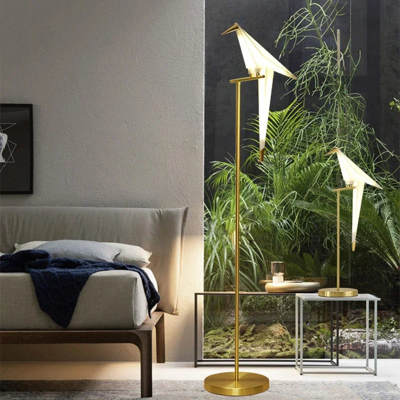 Afralia™ Nordic Bird Floor Lamp: Modern Minimalist Standing LED Light for Living Room Bedroom