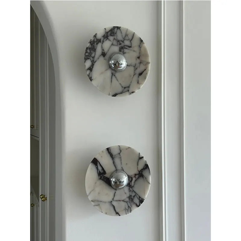 Afralia™ Nordic Marble Wall Lamp: Stylish LED Stone Lights for Bedroom and Corridor