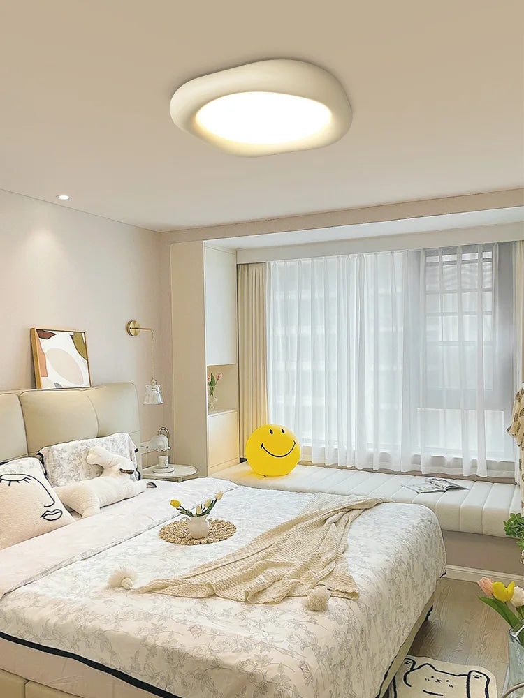 Afralia™ Resin Cream Minimalist Ceiling Lamp - Modern Master Bedroom Lighting