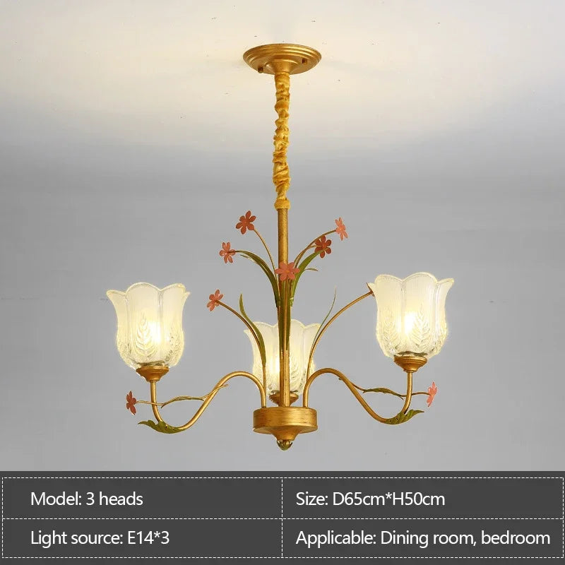 Afralia™ French Romance Flower Chandelier LED Hanging Light for Home Decor