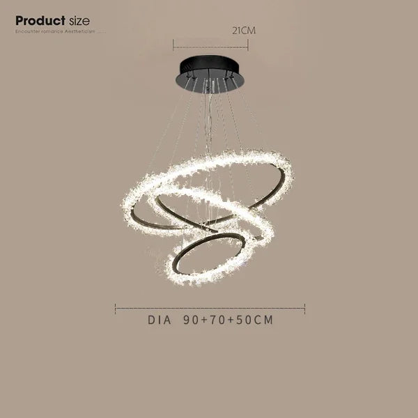 Afralia™ Gold Crystal Ring Chandelier for Living Room and Restaurant Décor