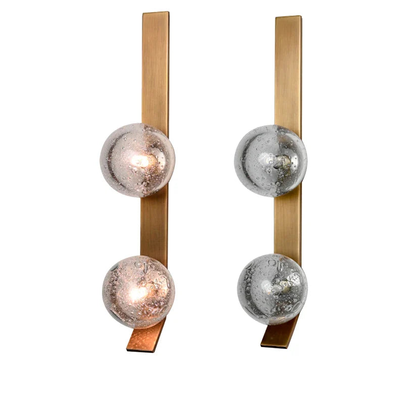 Afralia™ Vintage Brushed Bronze Wall Lamp, Bubble Glass Classic Corridor Lights