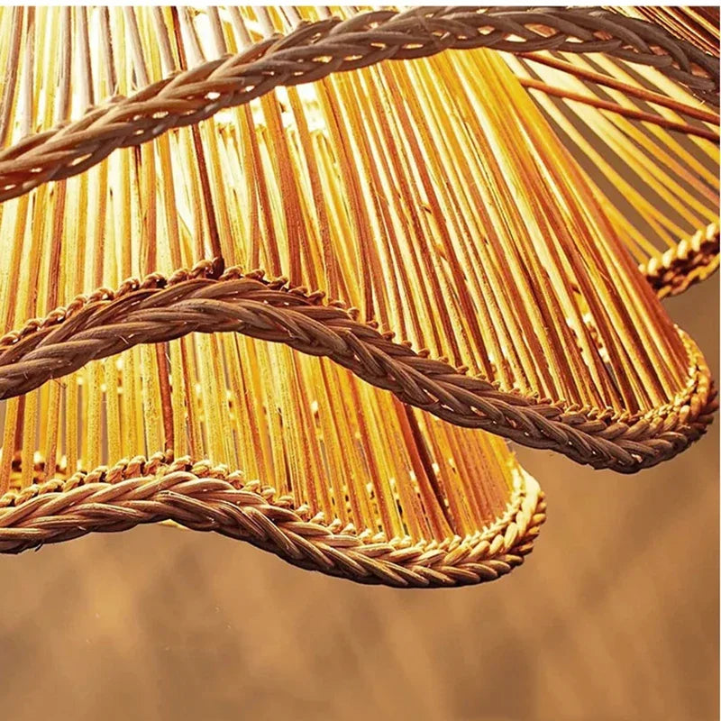 Afralia™ Wabi Sabi Rattan Pendant Lamp: Japanese Bamboo Chandelier for Home, Restaurant, Shop