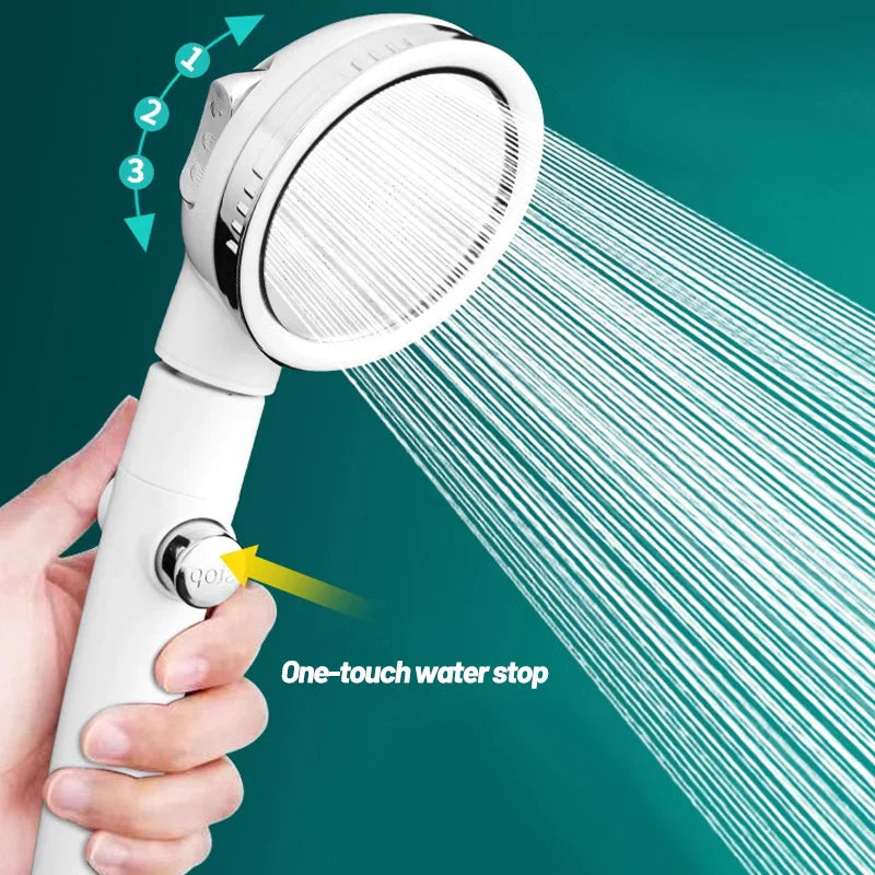 Afralia™ 3-Mode High Pressure Shower Head with Hose - Water Saving Nozzle