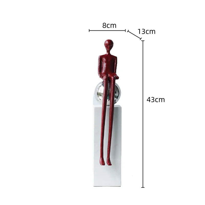 Afralia™ Abstract Thinker Metal Figurine Portrait Sculpture Home Decoration