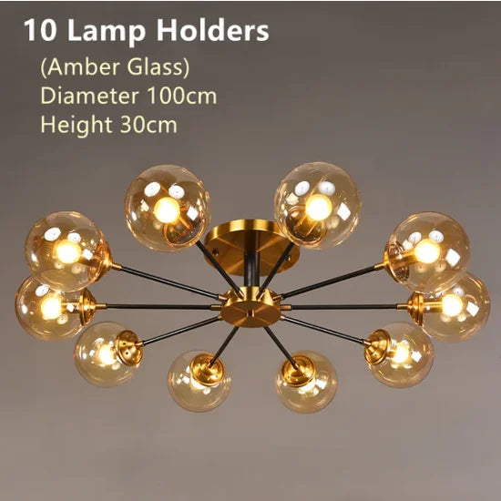 Afralia™ Glass Ball Chandeliers: Scandinavian LED Ceiling Lamps for Living Room & Bedroom