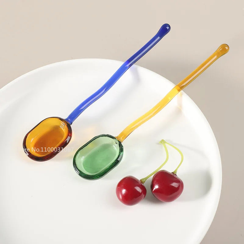 Afralia™ Glass Dessert Spoon Set