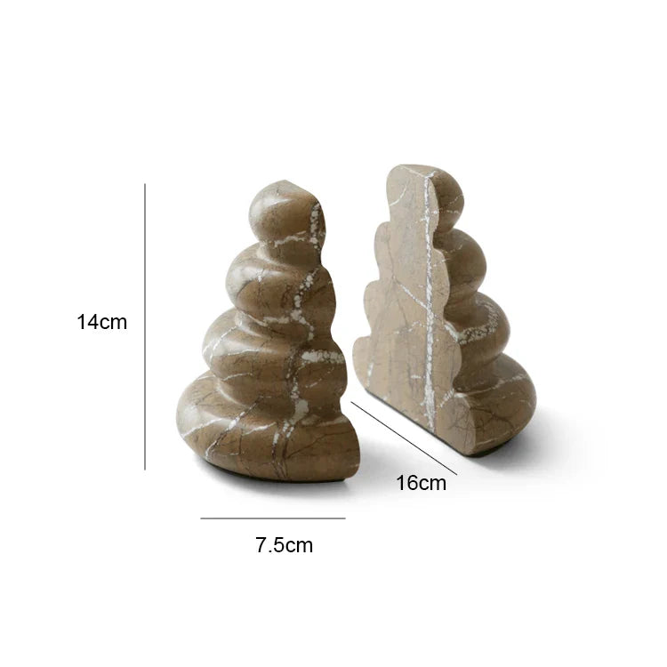 Afralia™ Marble Bookends: Luxury Decorative Stone Book Holders for Shelves