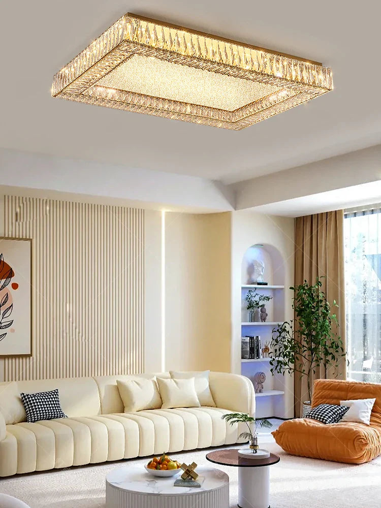 Afralia™ Luxury Crystal Ceiling Light Gold 2025