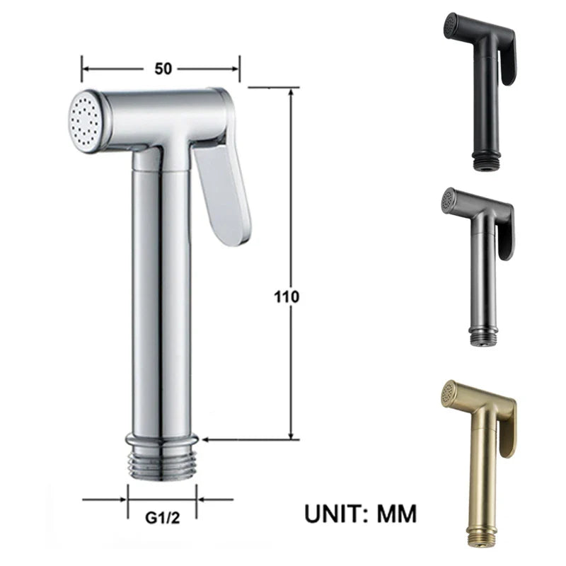 Afralia™ Brass Bidet Shower Head with Double Outlet Angle Valve