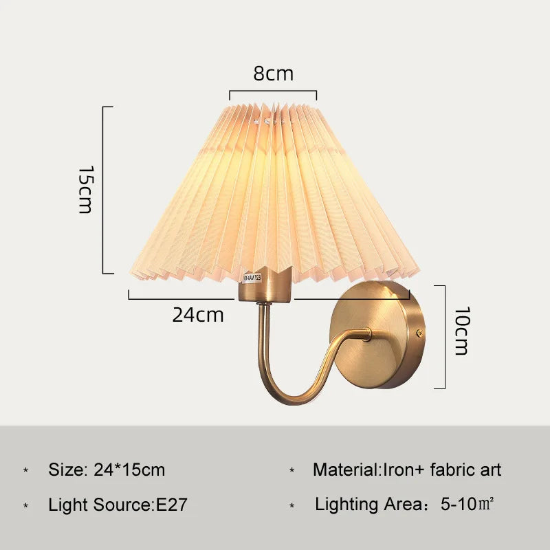 Afralia™ Cloth Lampshade LED Wall Lamp for Bedroom & Living Room Decor