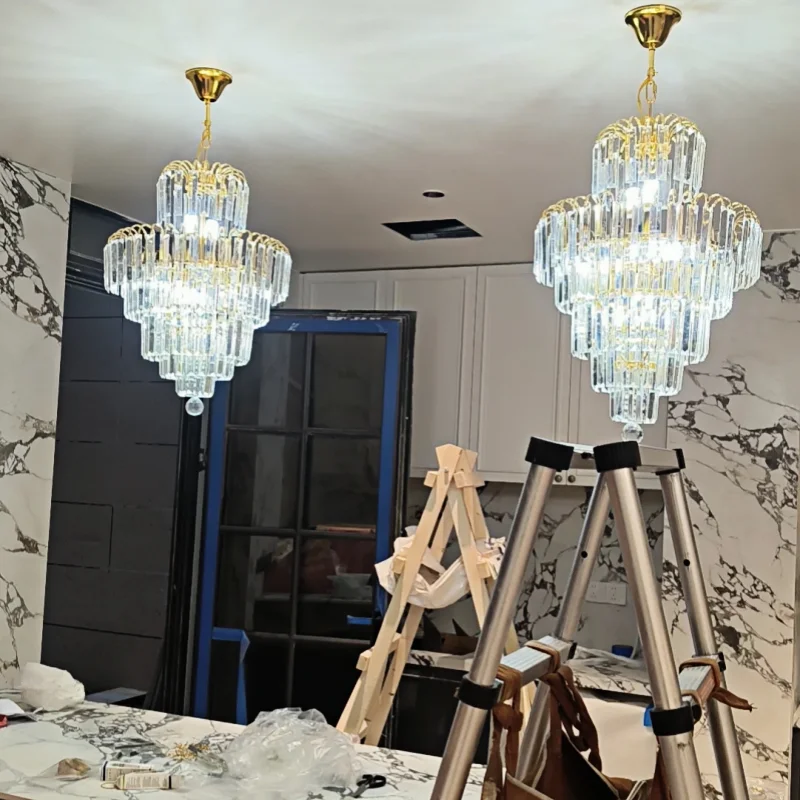 Afralia™ Crystal Gold Chandelier: Luxury Nordic LED Lighting for Home Decor