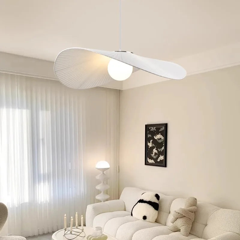 Afralia™ Nordic White/Black Fabric Chandelier Glass Shades Pendant Lamp