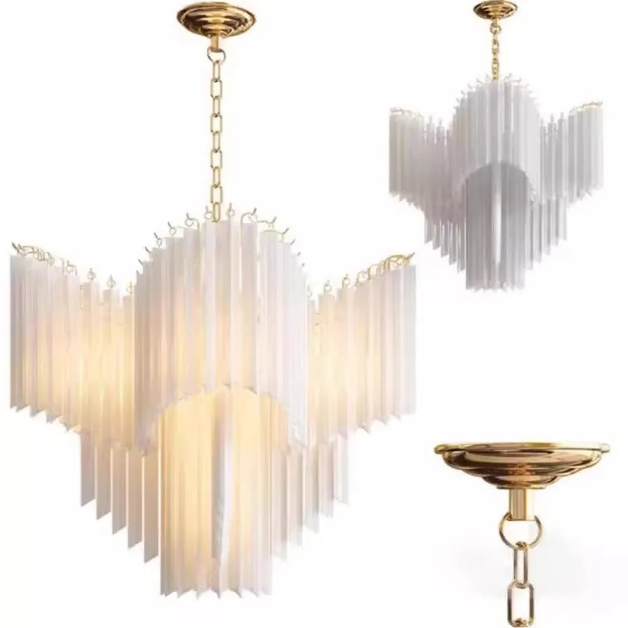 Afralia™ Luxury White Crystal Glass Chandelier for Elegant Villa Living Room Decor