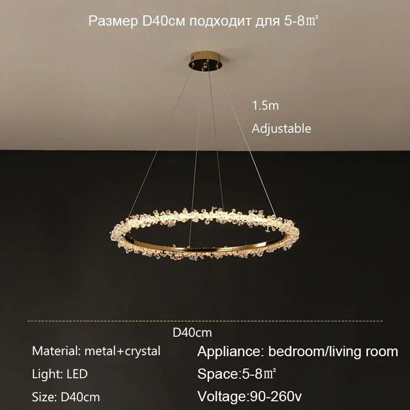 Afralia™ Crystal Pendant Chandelier Modern Luxury Interior Decoration Lighting