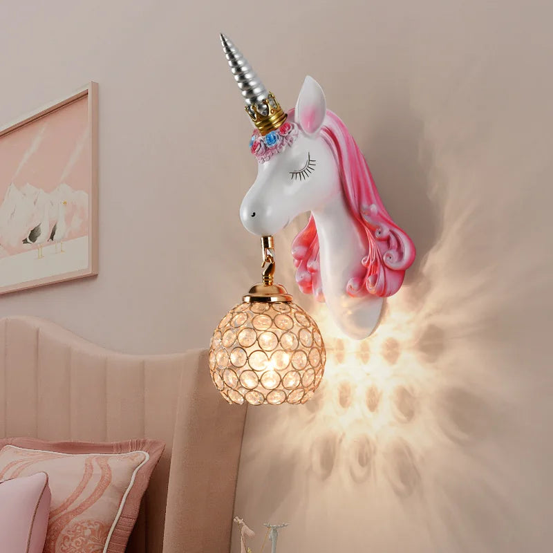 Afralia™ Nordic Unicorn Resin Wall Lamp for Home Interior Lighting