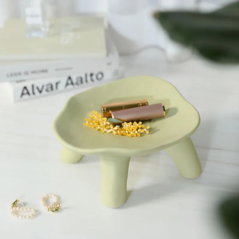 Afralia™ Nordic Ceramic Jewelry Dish Stool: Earrings Necklaces Rings Storage Display Tray