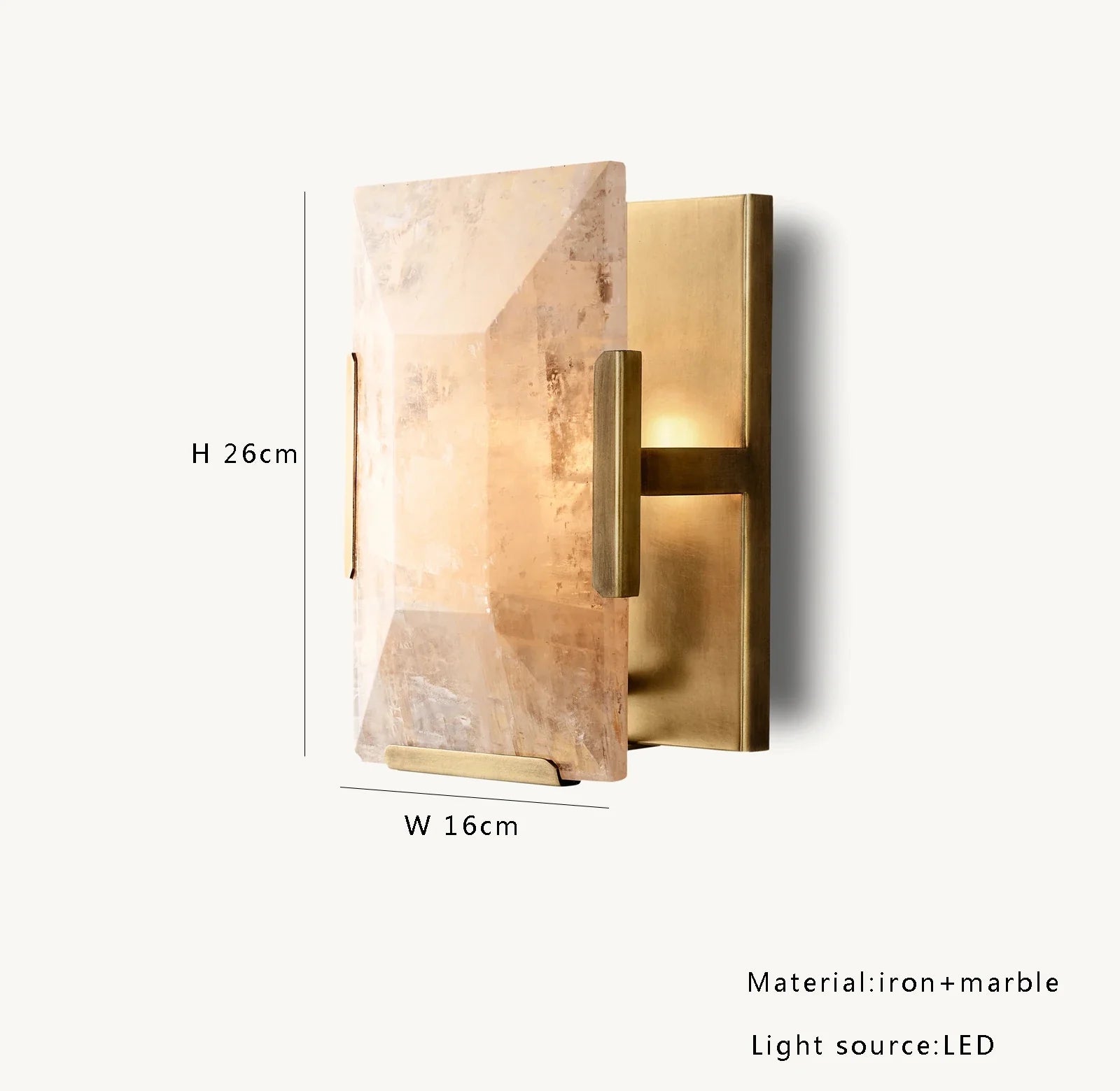 Afralia™ Copper Marble LED Wall Lamp for Home Decor and Living Room Lighting